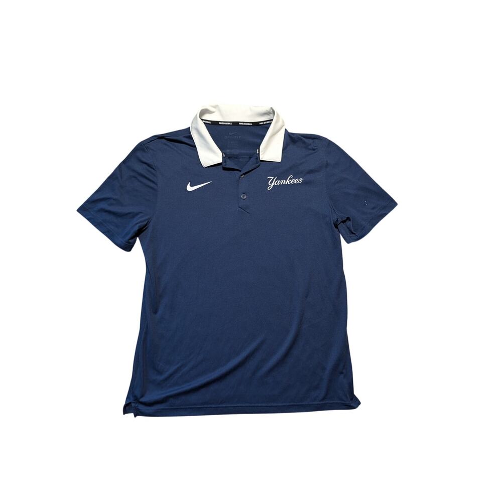 Nike Dri-Fit Men’s Yankees Polo Shirt Size Large MLB Navy Performance Baseball